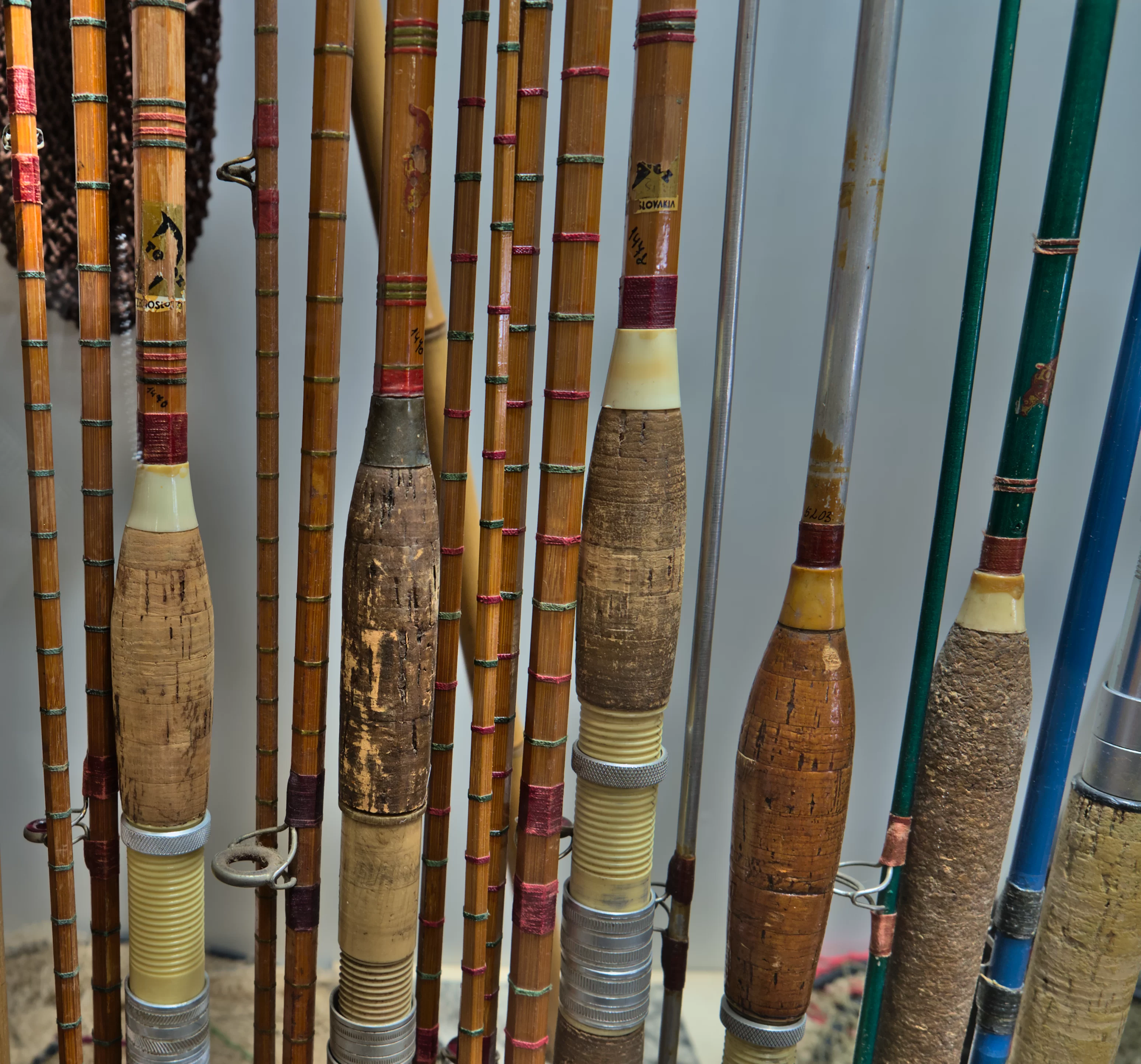 bambusové pruty z muzea