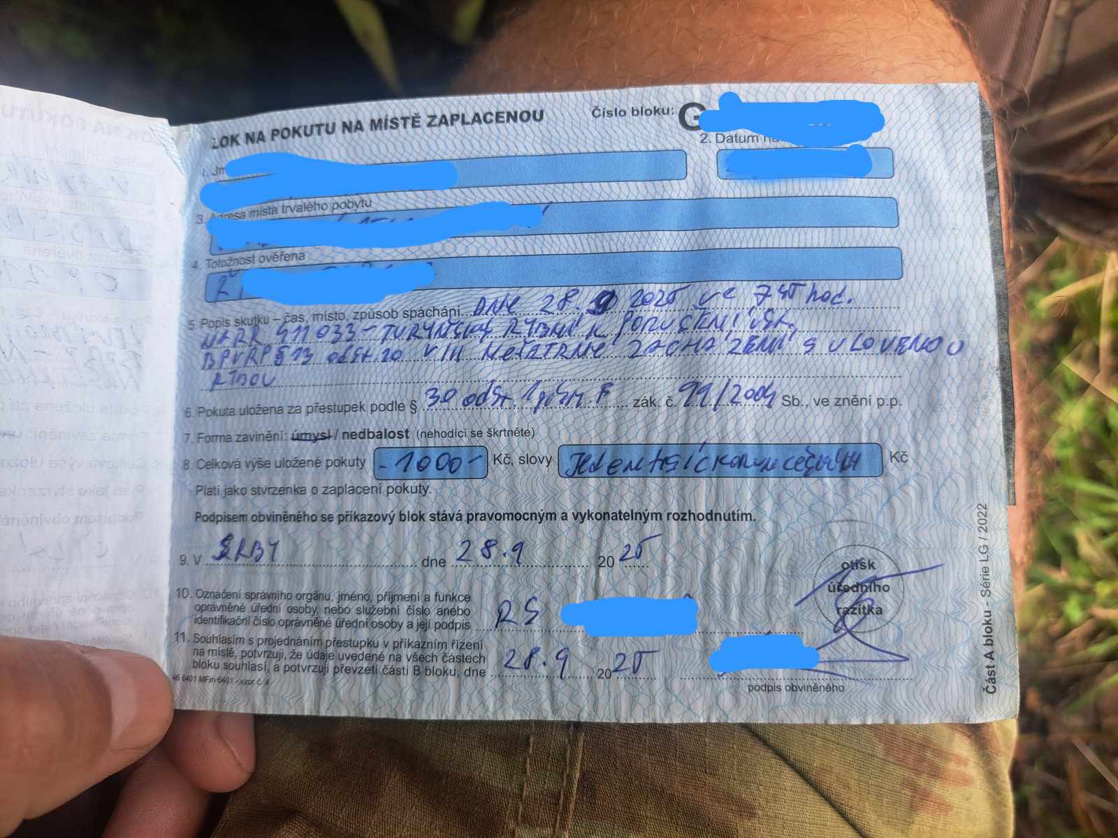 Bloková pokuta za nešetrné zacházení s rybou